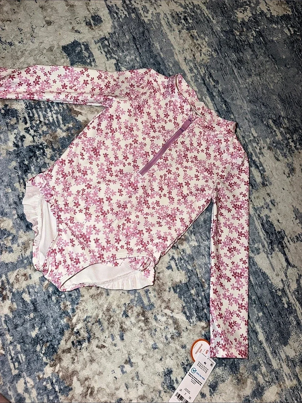 4T Carter's Floral Rashguard Pink & White Baby NWT Swimwear